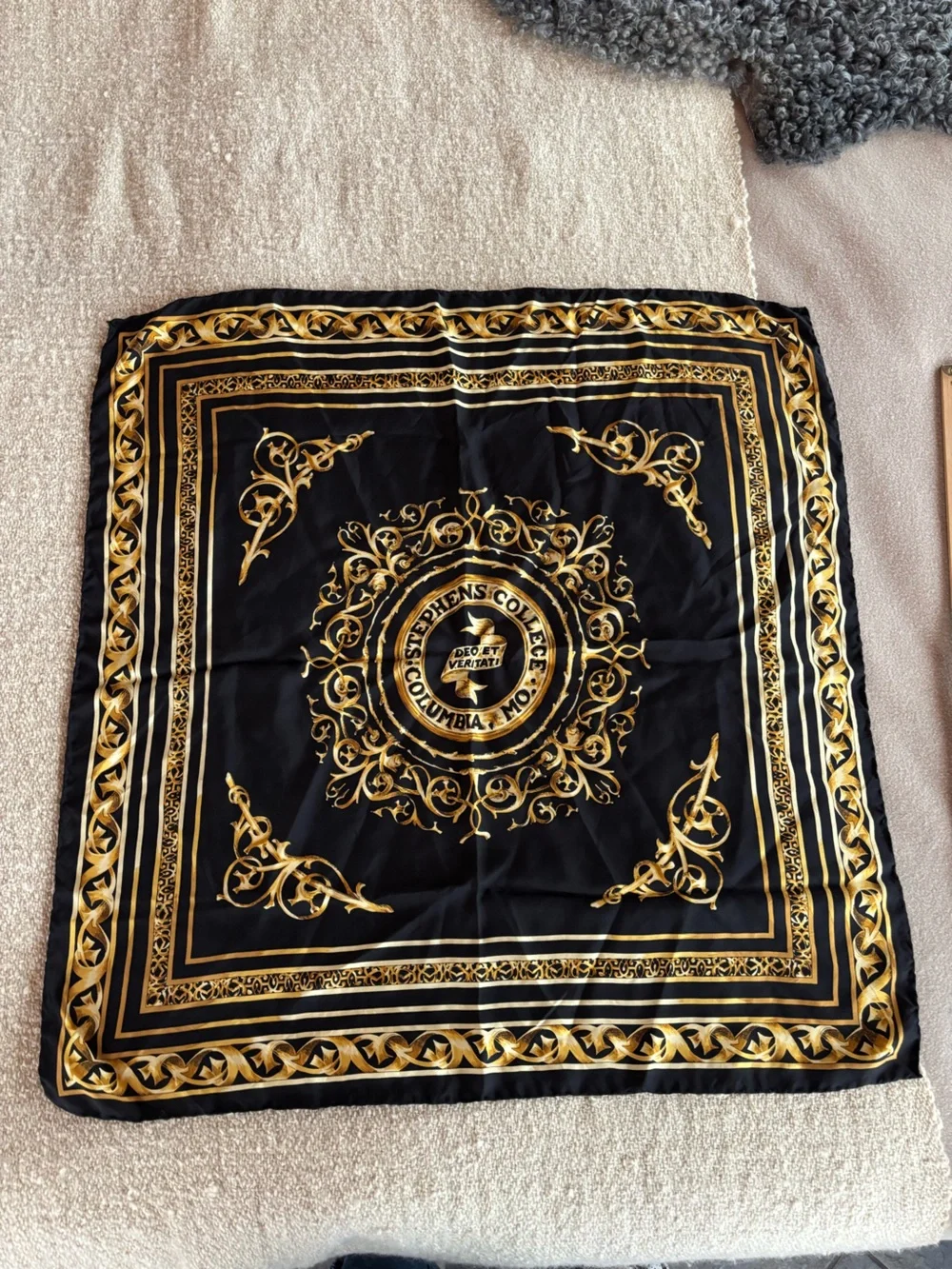 Vintage Silk Stephens College Scarf